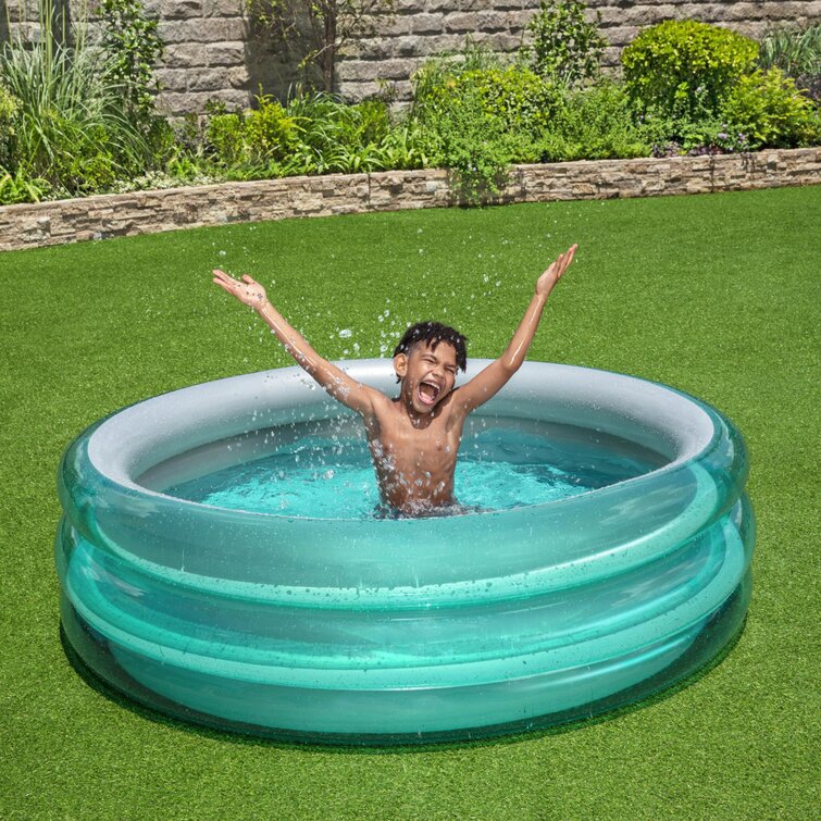 H2OGO! Big Metallic 3-Ring Inflatable Play Pool (5’7” Diameter)